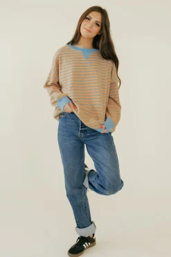 BIBI Palmer Top-Camel/Denim Blue Online