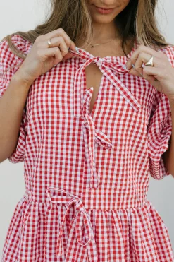Vine & Love Paxton Dress- Red Discount