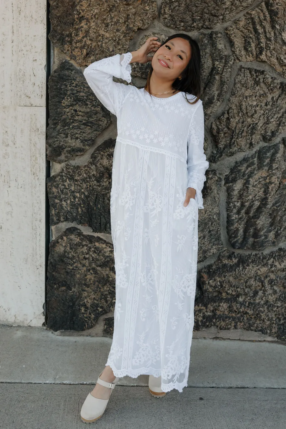 Tea N Rose Petite Annemarie Dress-White Best