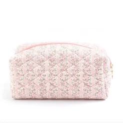 Faire Quilted Cosmetic Bag PinkFloral/BlueFloral Best