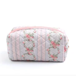 Faire Quilted Cosmetic Bag PinkFloral/BlueFloral Best