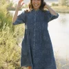 Polagram Ralphie Dress-Paisley Denim Blue Clearance
