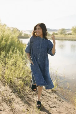 Polagram Ralphie Dress-Paisley Denim Blue Clearance