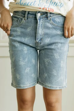 Tea N Rose Ramsey Shorts-Medium Blue Discount