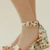 Let's See Style Rosalia Heels-Beige Floral New