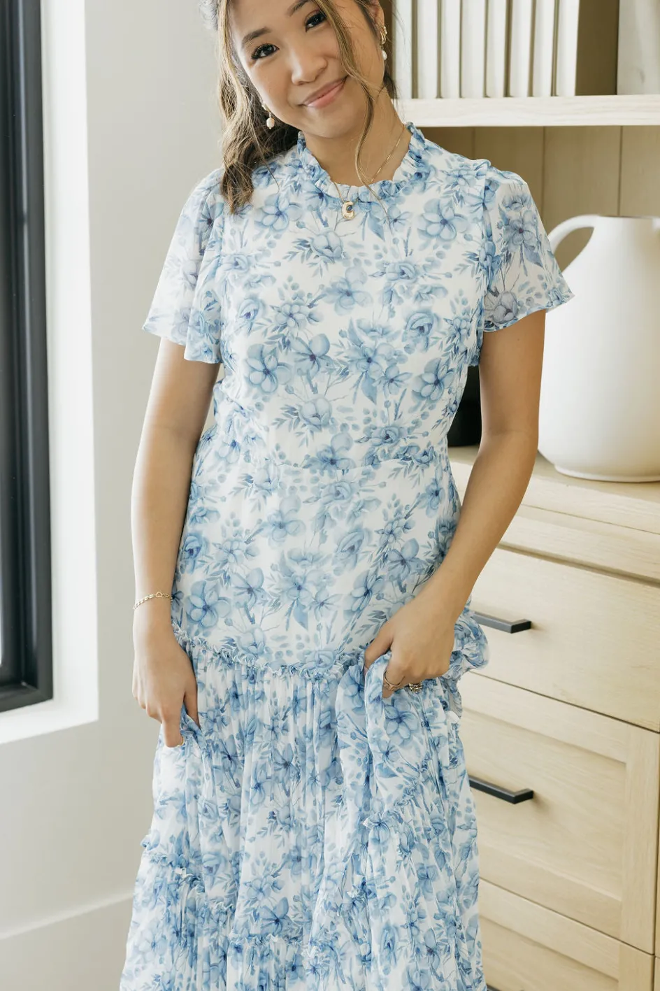 Dongguan Huoyoung Apparel Co Rose Garden Dress- Floral Blue Online