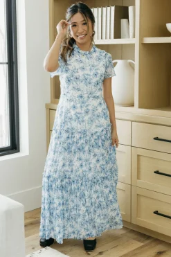 Dongguan Huoyoung Apparel Co Rose Garden Dress- Floral Blue Online