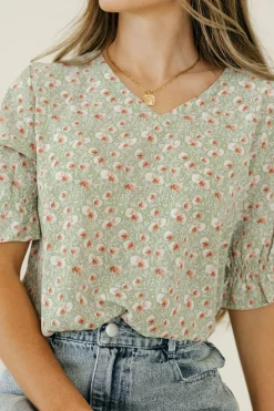 Dongguan Huoyoung Apparel Co Sasha Top-Sage Floral Green New