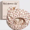 Kitsch Satin Lined Shower Cap TerracottaCheck Best