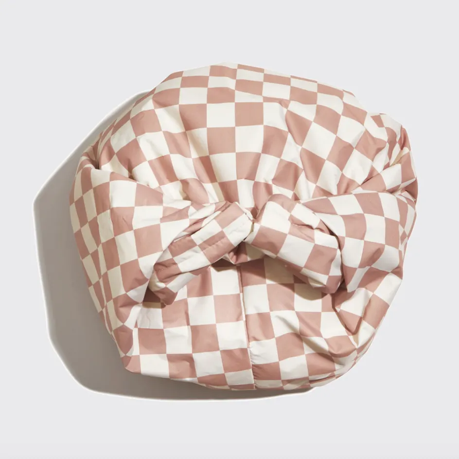 Kitsch Satin Lined Shower Cap TerracottaCheck Best