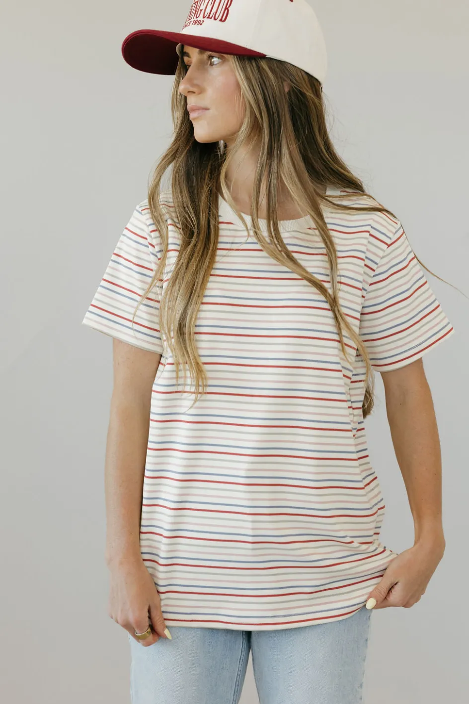 Tea N Rose Sawyer Tee-Ivory Multi Neutral Online