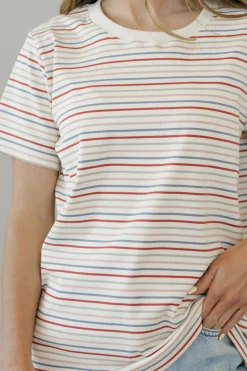 Tea N Rose Sawyer Tee-Ivory Multi Neutral Online