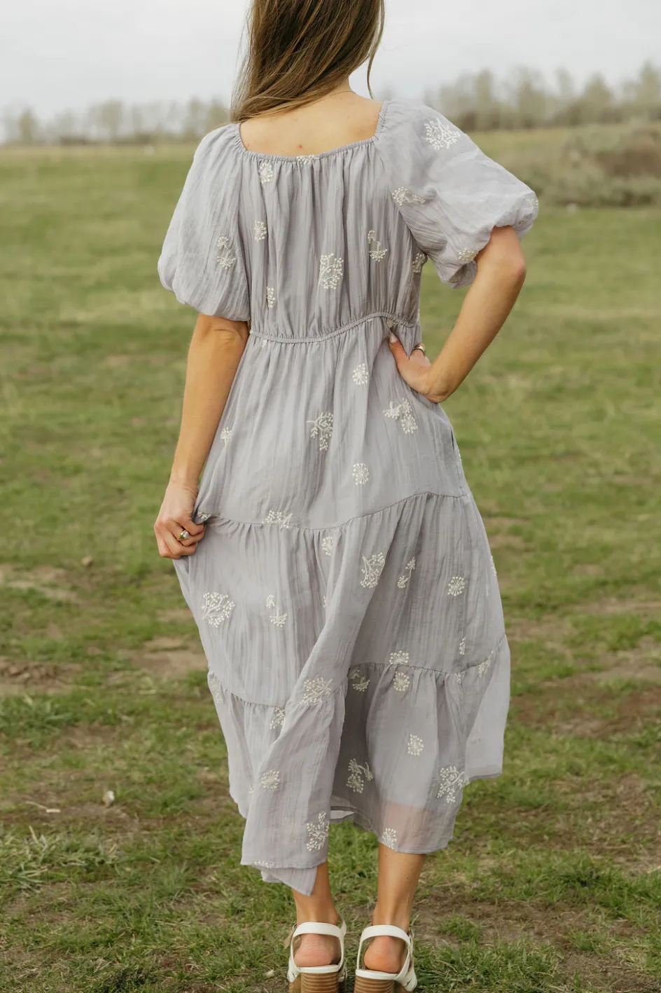 Tea N Rose Sonora Dress-Grey Blue Best