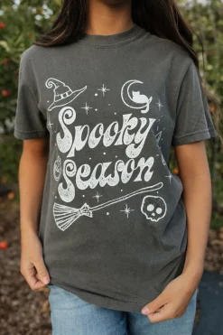 Golden Rose Spooky Season Tee-Charcoal Hot