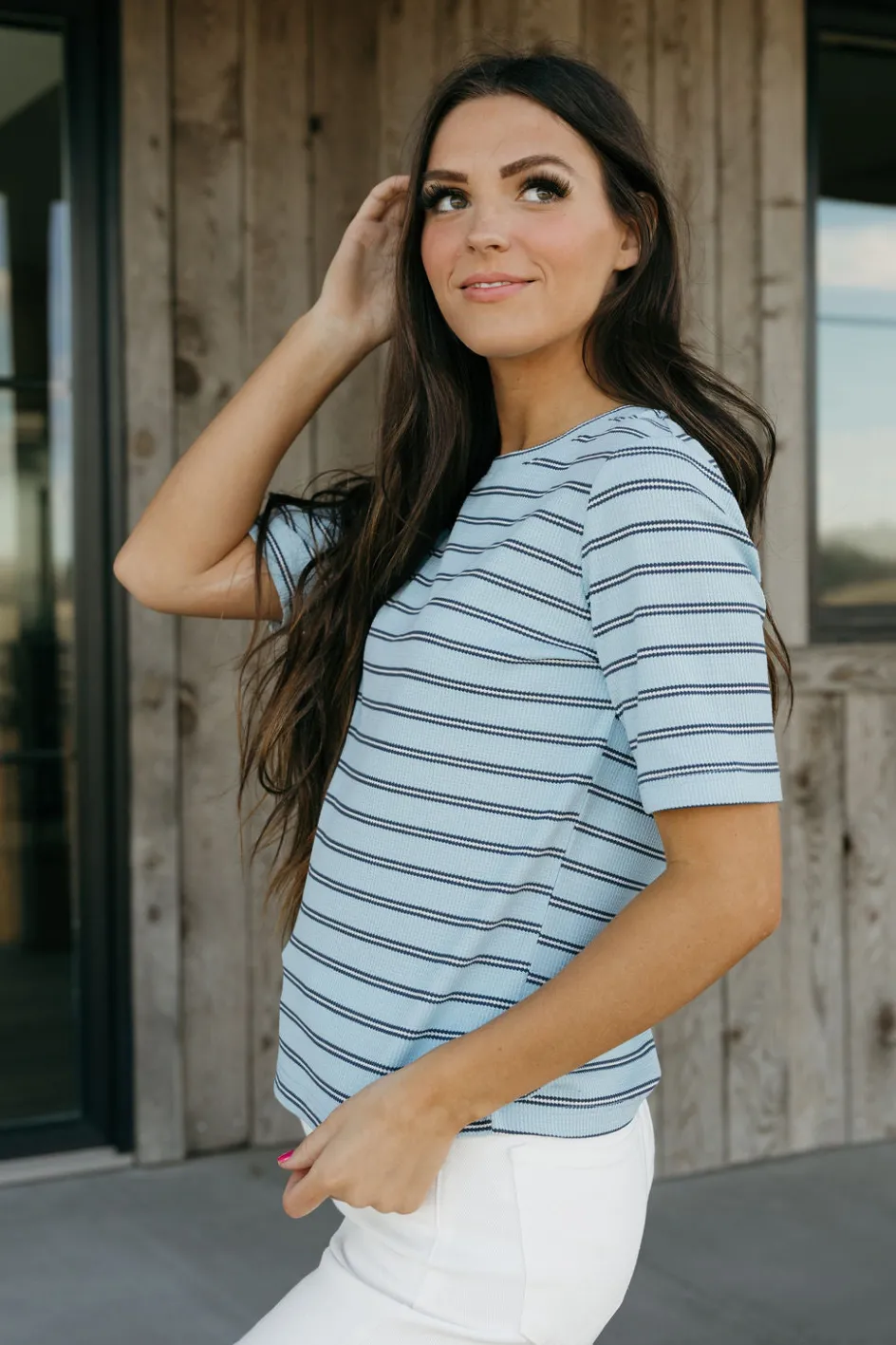 Dongguan Huoyoung Apparel Co Stanley Tee- Stripe Blue Online