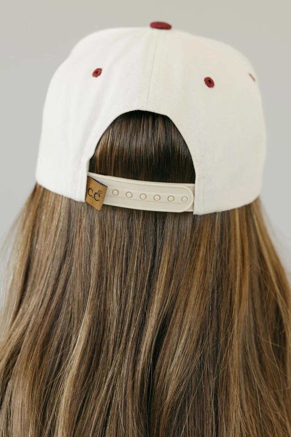 Fashion City Sunday Morning Club Trucker Hat- Cream/Burgundy New