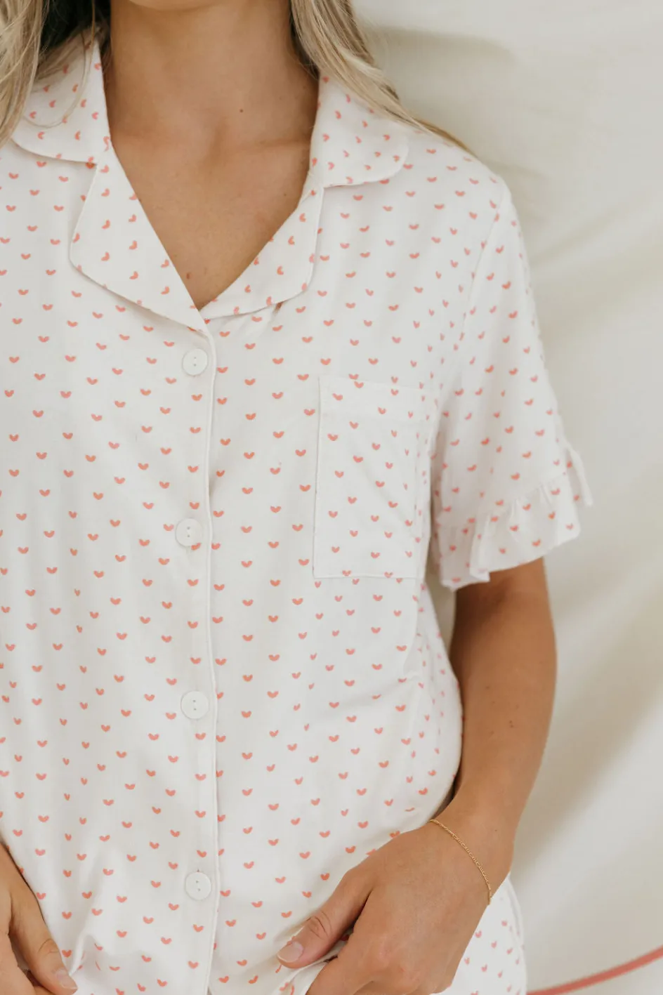 Dongguan Huoyoung Apparel Co Sweetheart PJs-Ivory/Pink White New