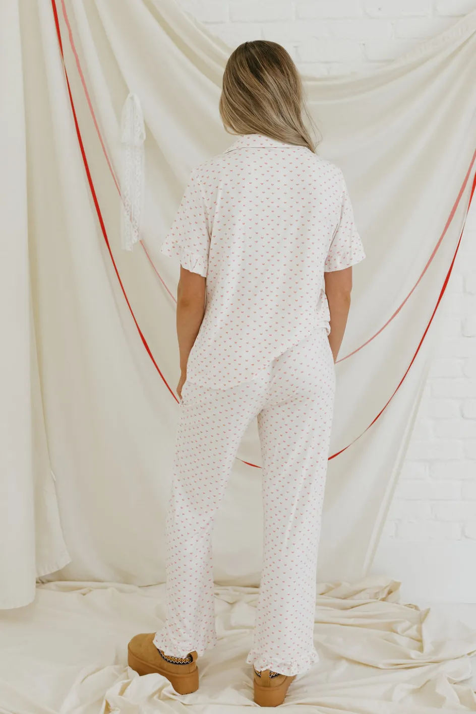Dongguan Huoyoung Apparel Co Sweetheart PJs-Ivory/Pink White New