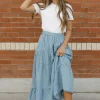 Polagram Taya Skirt-Light Denim Blue Fashion