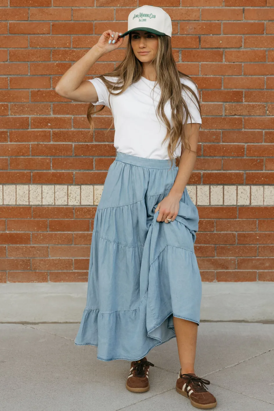 Polagram Taya Skirt-Light Denim Blue Fashion