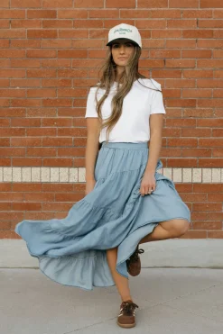 Polagram Taya Skirt-Light Denim Blue Fashion