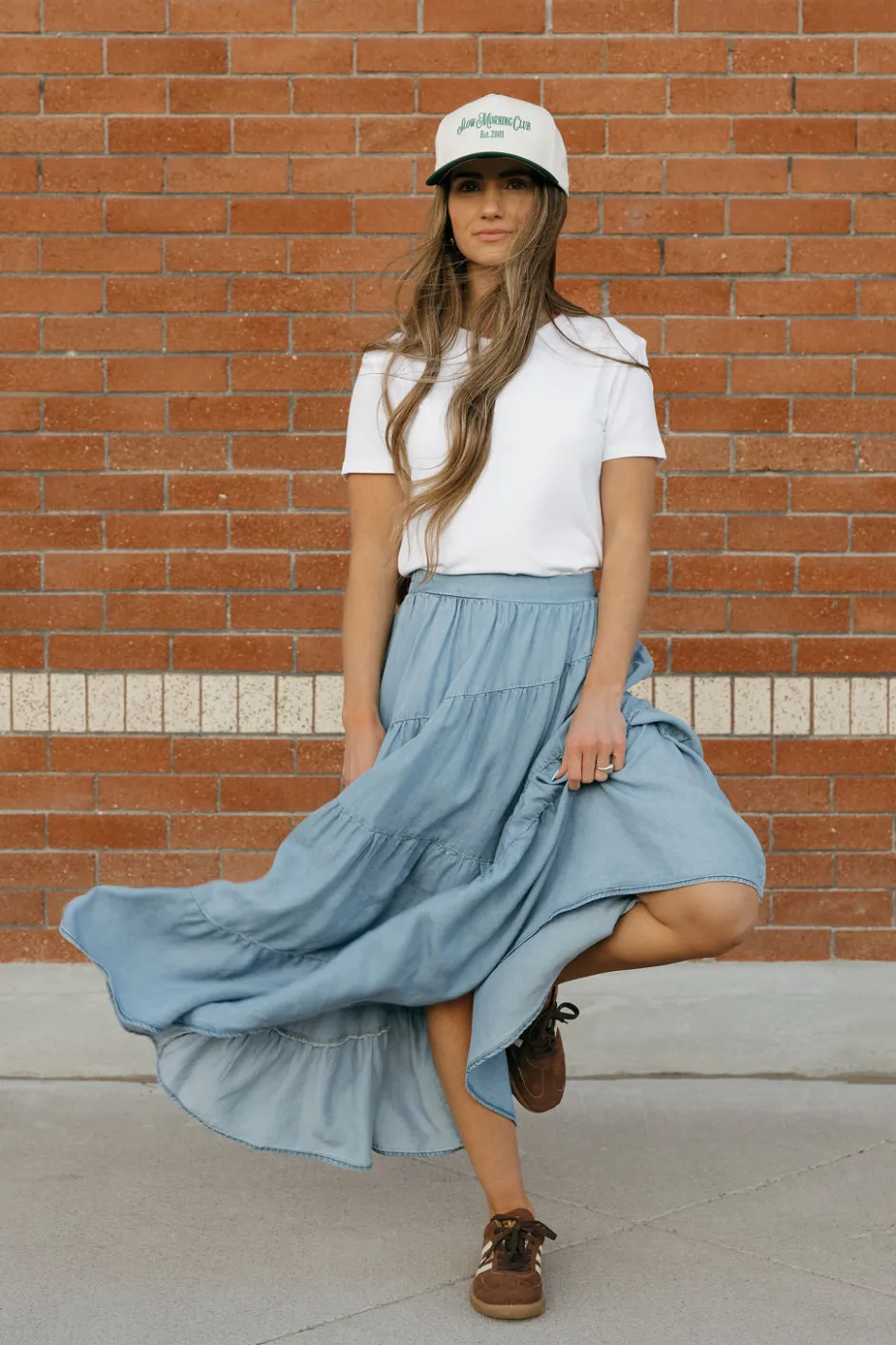 Polagram Taya Skirt-Light Denim Blue Fashion
