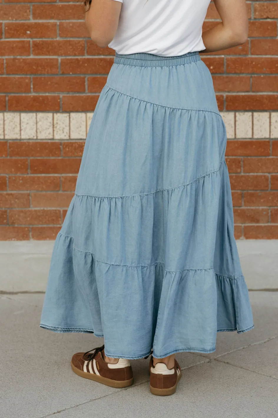 Polagram Taya Skirt-Light Denim Blue Fashion