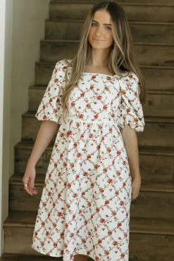 Polagram Tinsley Dress-Ivory Multi White Hot