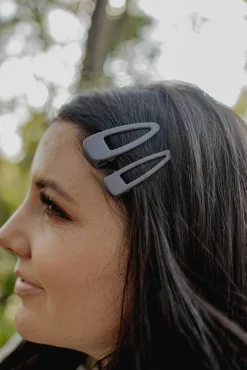 Ali Express Two Pack Matte Hair Clips-Charcoal Sale