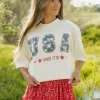 JADE BY JANE USA 1776 Tee-Ivory White New