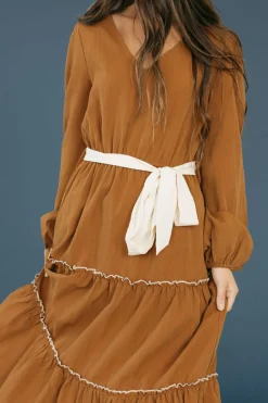 In February Valeria Dress-Chestnut/Cream Brown Hot