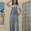 Easel Vemeer Overalls-Washed Denim Sale