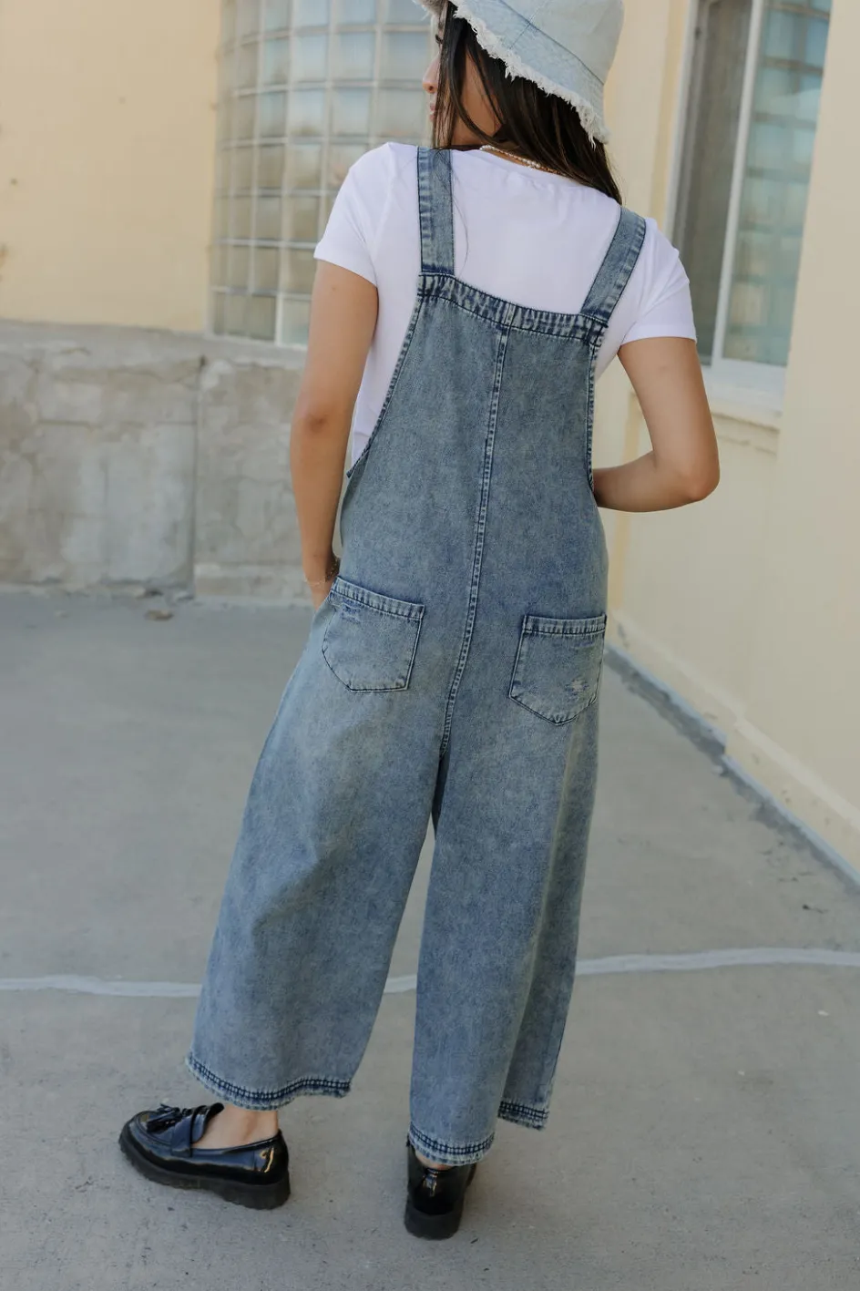 Easel Vemeer Overalls-Washed Denim Sale