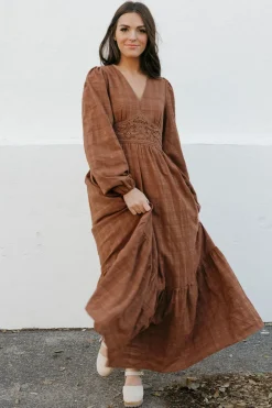 In Loom Vienna Dress-Umber Brown Sale