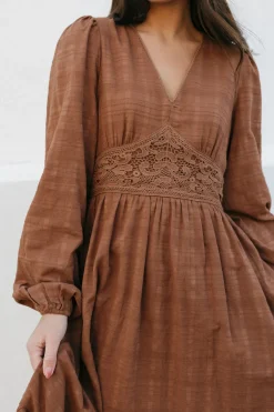 In Loom Vienna Dress-Umber Brown Sale