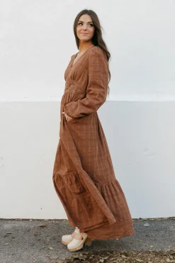 In Loom Vienna Dress-Umber Brown Sale
