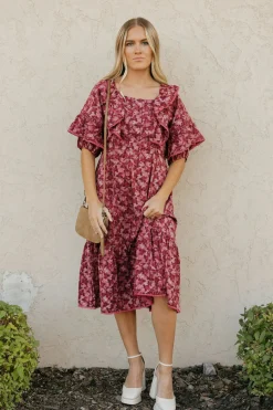 Dongguan Huoyoung Apparel Co Viviana Dress-Berry Multi Red Fashion