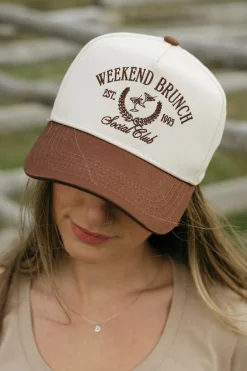 Faire Weekend Brunch Club Trucker Hat- Brown New