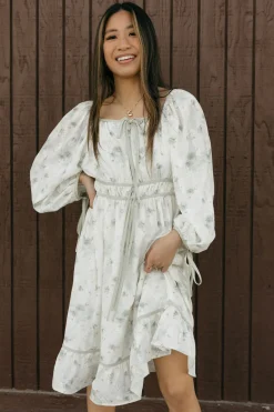 Polagram Whitley Dress-Sage Multi White Clearance