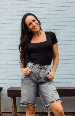 mittoshop Whitney Bodysuit-Black Outlet