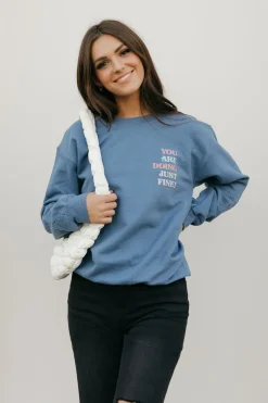 Speak by Design You Are Doing Just Fine Pullover-Indigo Blue Clearance