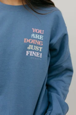Speak by Design You Are Doing Just Fine Pullover-Indigo Blue Clearance