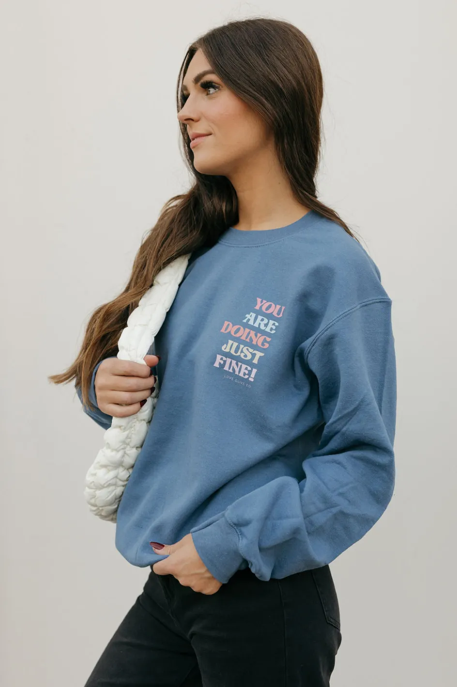 Speak by Design You Are Doing Just Fine Pullover-Indigo Blue Clearance